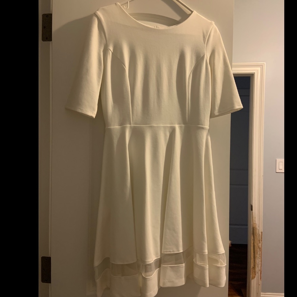 Lulu’s white mesh skater dress